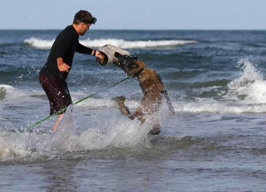 Action am Strand